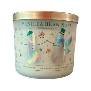 New 2021 Bath & Body Works VANILLA BEAN NOEL 3-Wick Candle White Barn 25+ Hrs